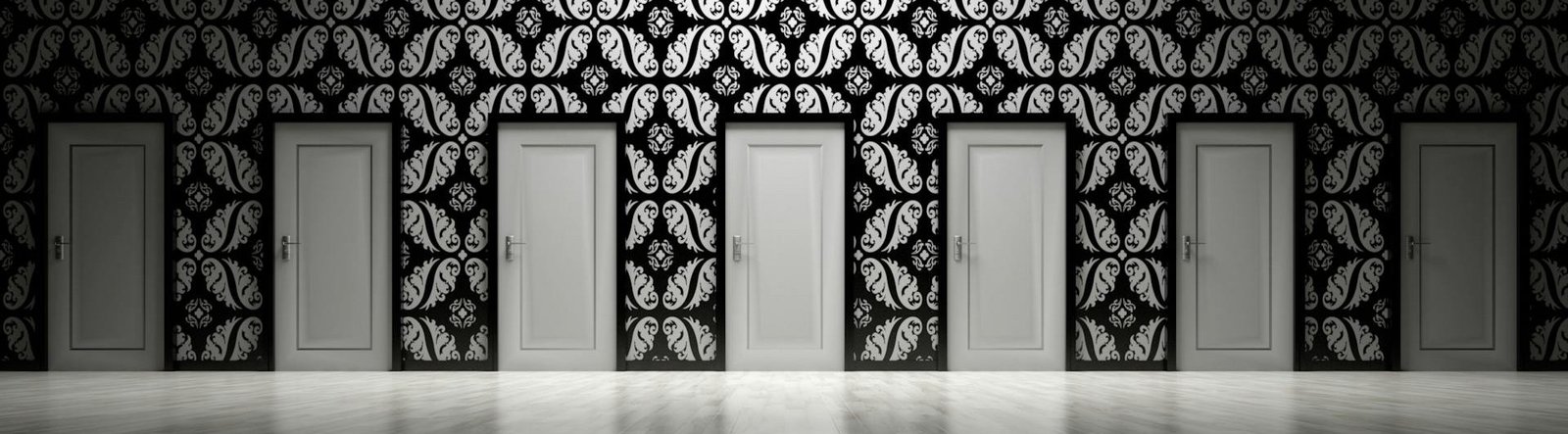 page hero, a row of doors5