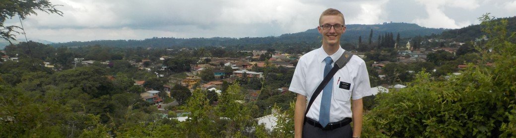 Landon on a hill overlooking San Marcos